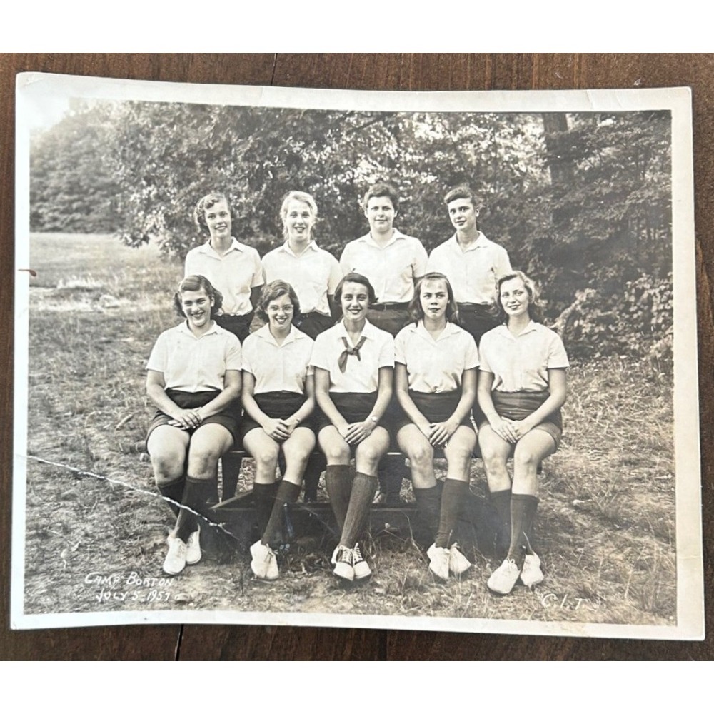 Vintage‎ 1957 Camp Borton Photo Women 8x10 Black White CIT Summer Camp Group
